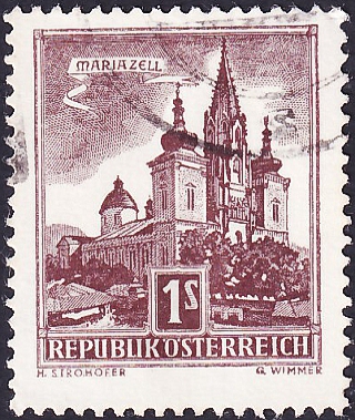Австрия 1957 год . Базилика Мариацелль . Каталог 0,80 €. (2)